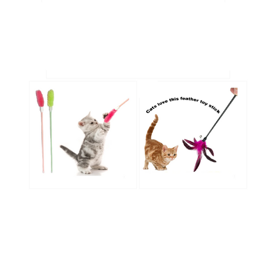 Cat Wand / Cat Play Stick with Different Toys